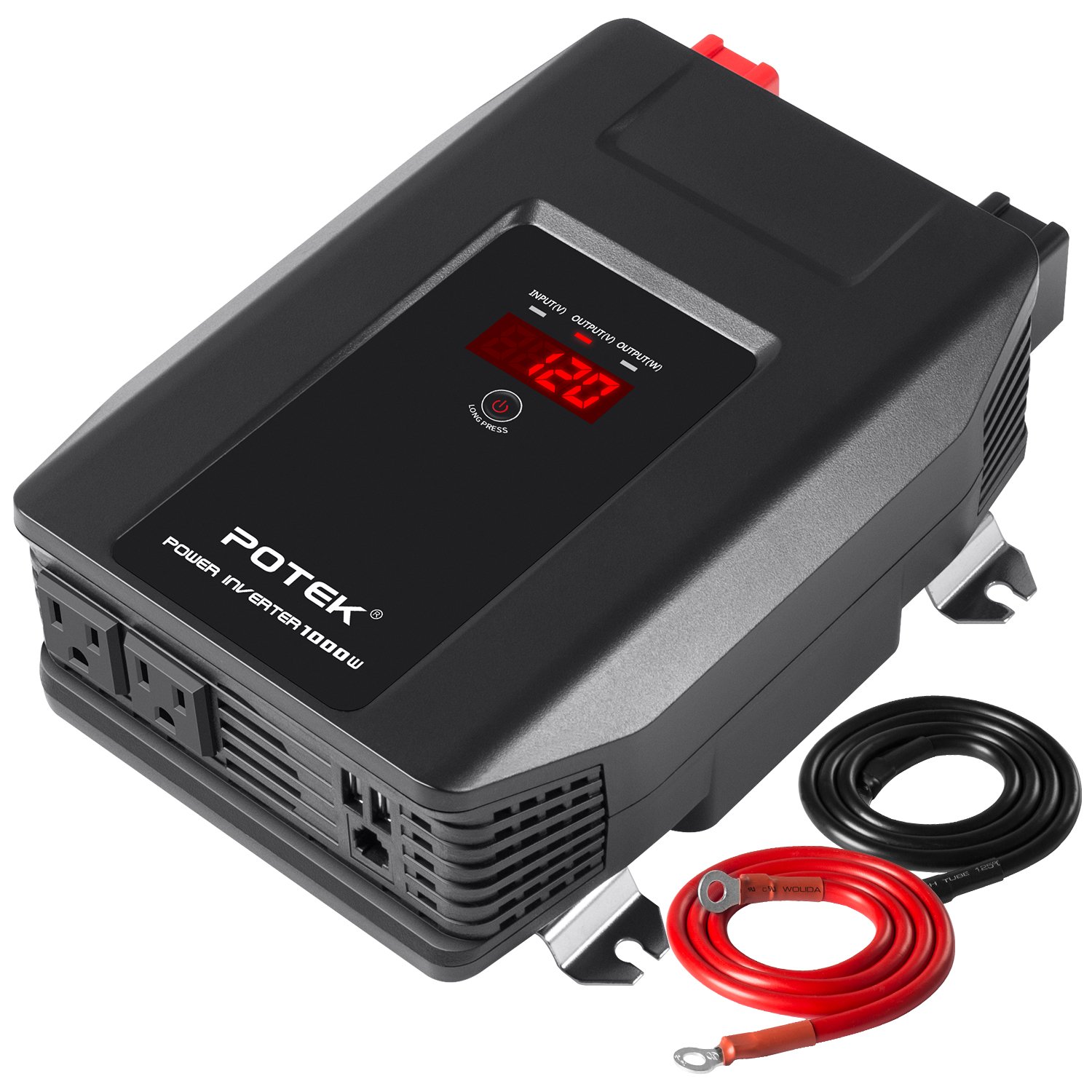 Amazon.com: POTEK 1000W Power Inverter Dual AC Outlets and Dual USB  Charging Ports DC 12V to AC 110V Car Converter with Digital Display for  Blenders,vacuums ...