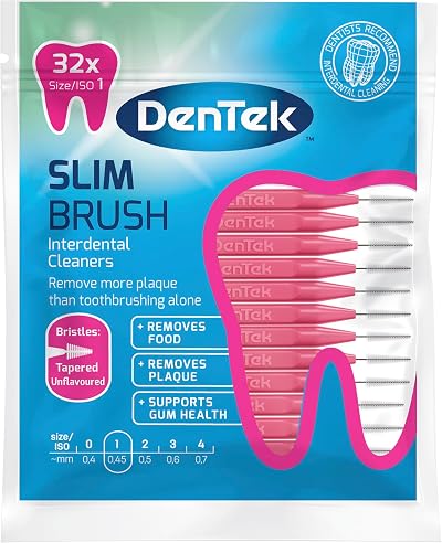 DenTek Slim Brush Interdental Cleaners 32 Per Pack Unflavoured 0.45mm