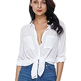 SUKIANSY Womens Button Down Shirt Long Sleeve Button Up Shirt Ladies Work Blouses Loose Fit Tops