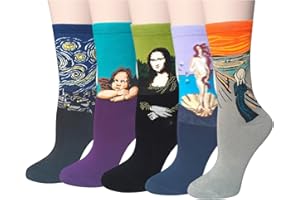 Chalier Womens Fun Socks Famous Painting Patterned Art Socks & Printed Cool Novelty Funny Socks for Women