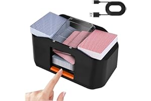 FOSMIJIZ Automatic Card Shuffler, Card shuffler 2 Deck，Rechargeable, Silent Motor Shuffle Uno No Mercy & Five Crowns Game, Quiet Operation, Ideal for Poker & More