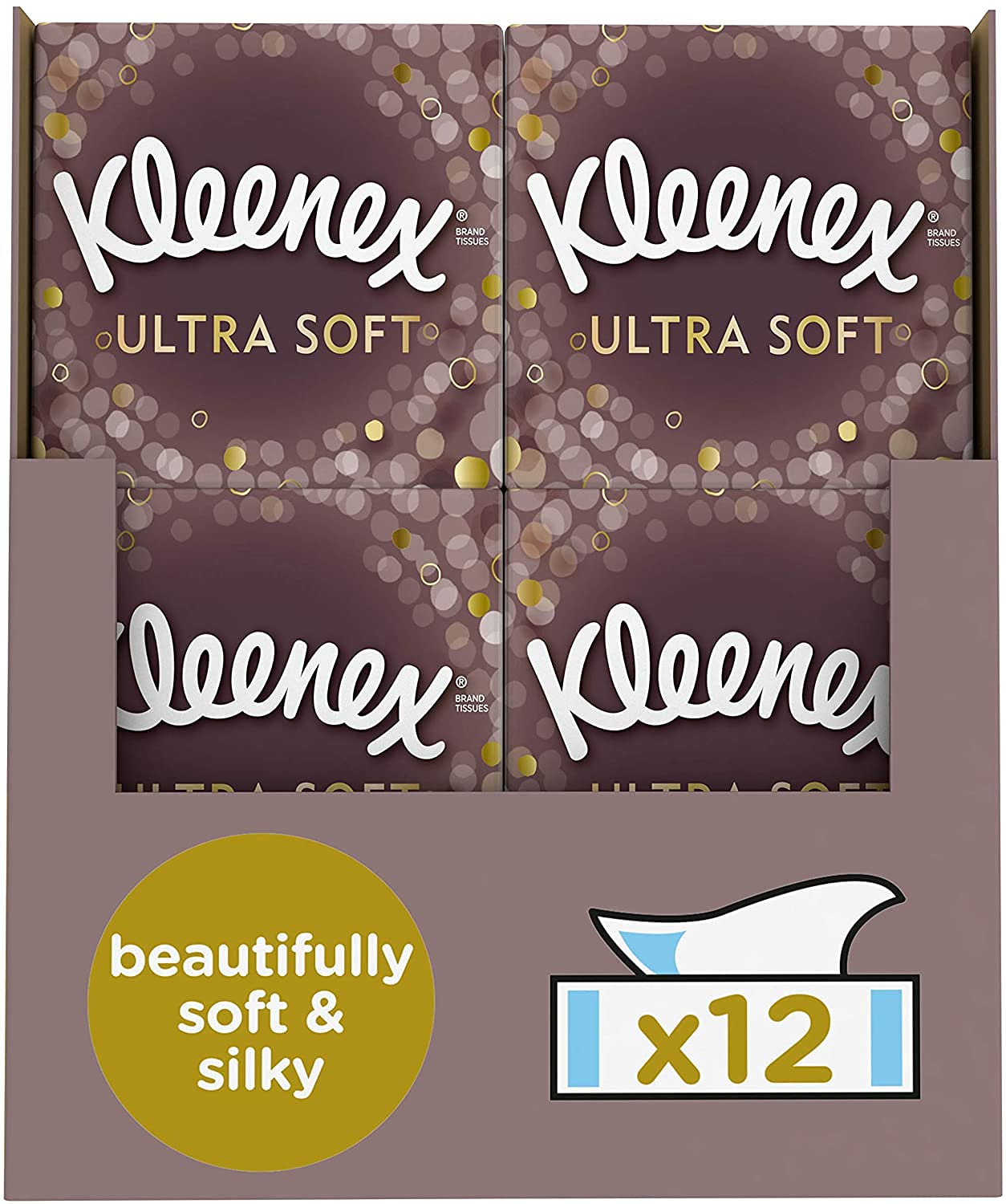 Kleenex Ultra Soft Facial Tissues, Tissues Box Multipack,12 Cubes