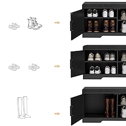 Homleke 2-Tier Storage Bench, Shoe Bench with