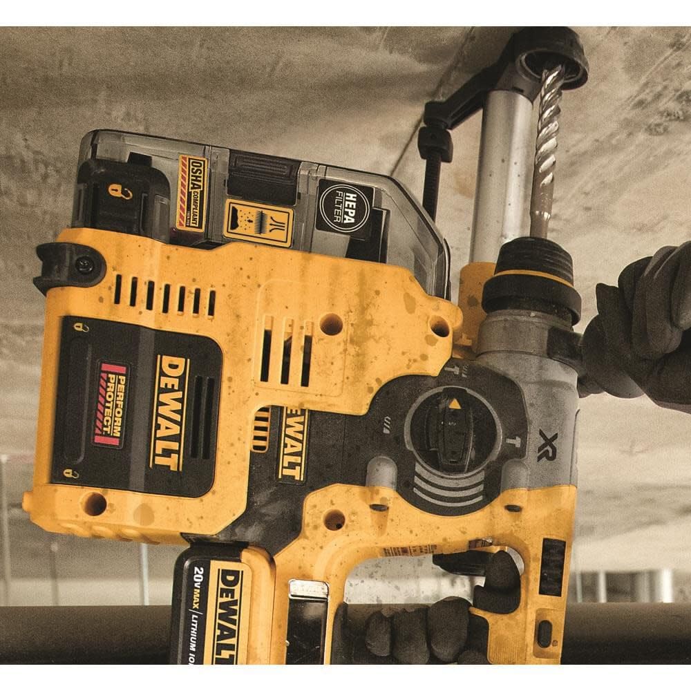 DEWALT 20V MAX XR Rotary Hammer, SDS Plus, L-Shape, On-Board Dust Extractor, 1-Inch (DCH273P2DHO)