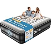OhGeni Air Mattress Queen with Built in Pump, 18" Raised Blow up Bed, 800lb | Inflatable Mattress, Advanced Coil-Beam Support, 3 Mins Inflation, 40% Thicker PVC, Waterproof, 10 Year Product Support