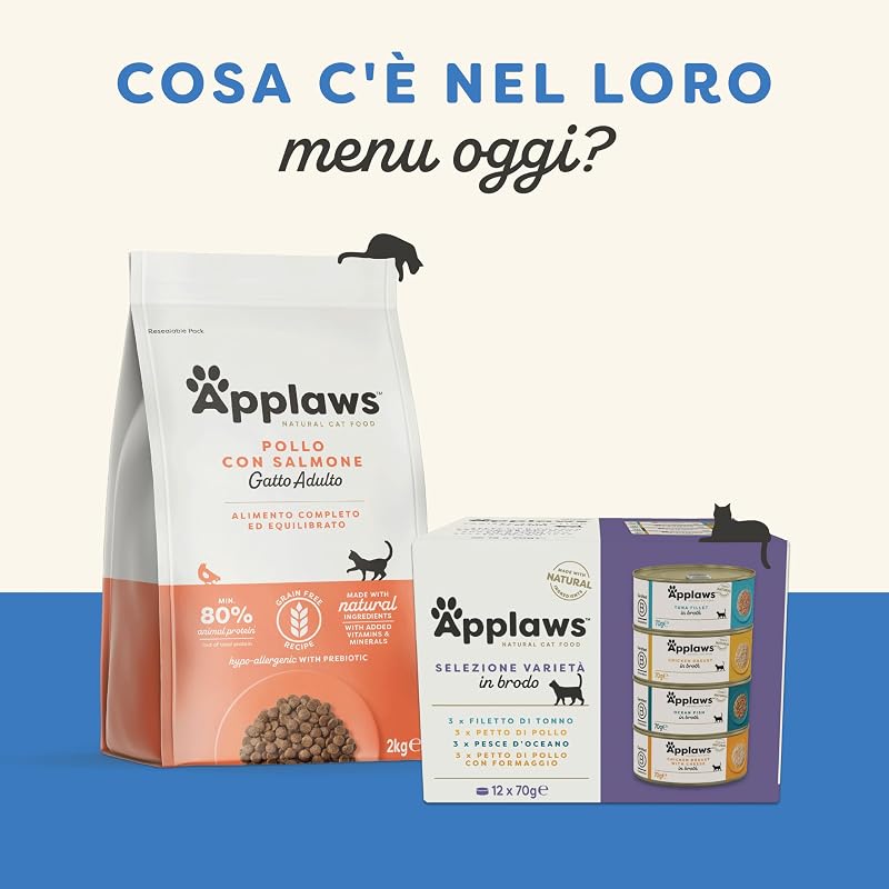 cibo umido 100 % naturale per gatti adulti, selezione di pesce in salsa multipack, 12 × 70 g lattine