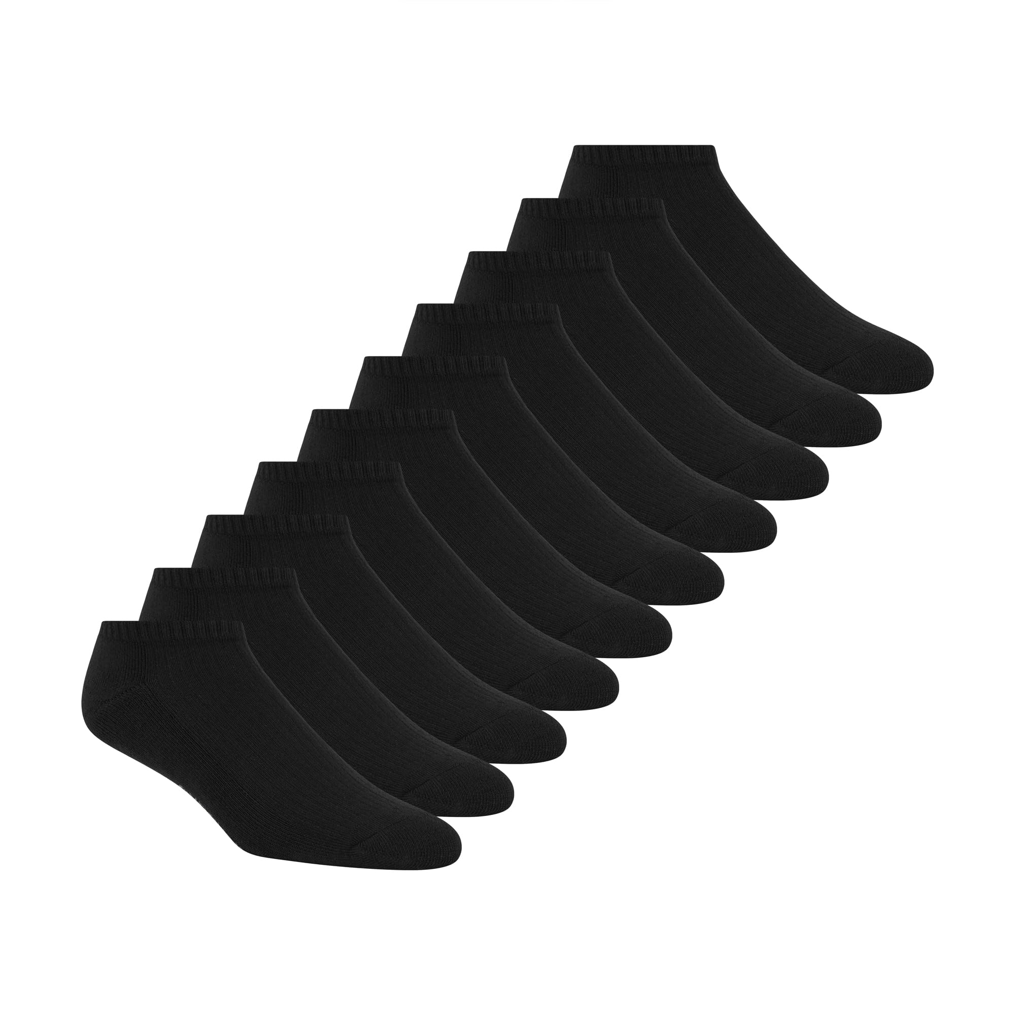 Skechers Women’s 10 Pack Low Cut Socks, Black, 9-11