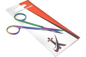 Multi-Colour Micro IRIS Dissecting 4.5" Straight Scissors Ultra Smooth High Precision Stainless Steel
