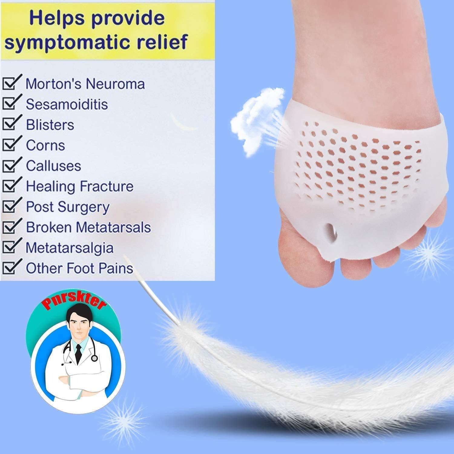 Toe Straighteners, Gel Toe Separator Foot Splint Support for Hallux Valgus Overlapping, Hammer, Turf - Image 3