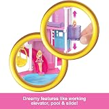 Barbie Mini BarbieLand Dreamhouse Set with Elevator Pool 1.5in Doll HYF45 view 3