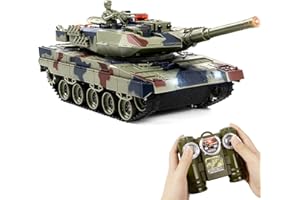 Supdex 1/24 RC Tank, Remote Control Ger Leopard II Army Model Tank with Sound Effects, Lights and Smoke, 2.4G Military Model Toy for Kids, Perfect Birthday for Boys 6+ Years Old
