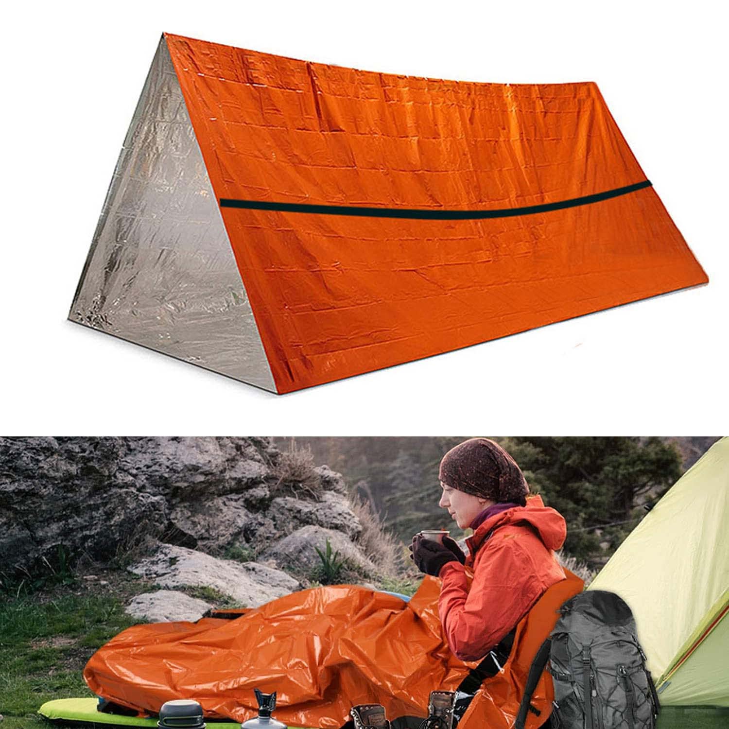 SAMANIJA Emergency Survival Sleeping Bag, Survival Bivouac Bag, First Aid Rescue Blankets, Waterproof Emergency Blanket, Ultralight, Heat-Repellent, Camping, Hiking