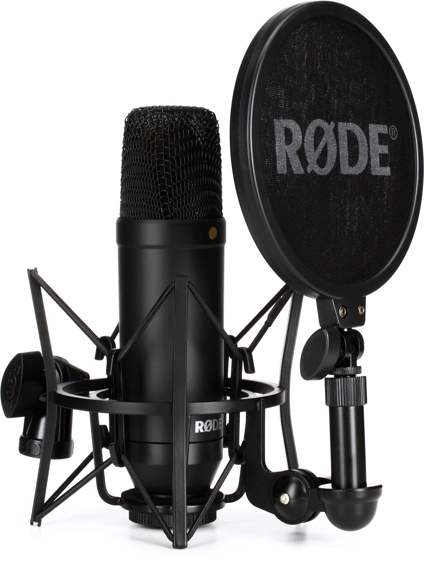 RØDE NT1 Large-diaphragm Cardioid Condenser Microphone with Shock Mount & Pop Filter for Music Production, Vocal Recording, Streaming and Podcasting, XLR