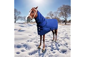 NIUTRIP 1200D Horse Winter Blanket, Waterproof Horse Sheet Neck Cover Belly Wrap, Tough One Horse Blanket (72in(135cm))
