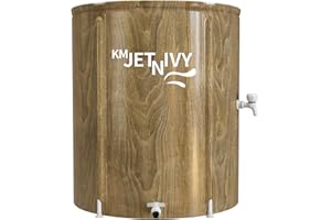 KMJETNIVY Rain Barrel Upgrade Anti-Collapse Collapsible Rainwater Collection System,Portable Water Storage Tank,Garden Water Catcher(Brown Mutil,50G)