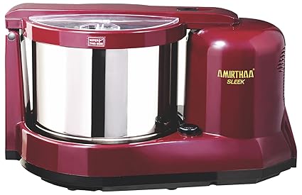 AMIRTHAA SLEEK Table Top Wet Grinder - 2 Liter (Wine Red)