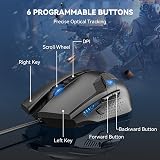TECKNET Wired Gaming Mouse 8000 DPI 6 Programmable Buttons RGB Backlit view 3
