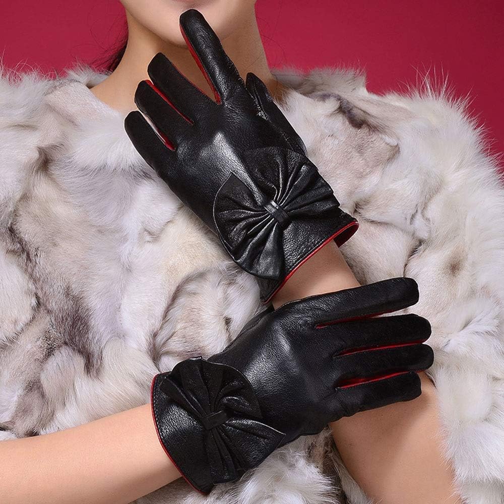 TANKKWEQ Women Winter Gloves WarmLadies' Sheepskin Driving