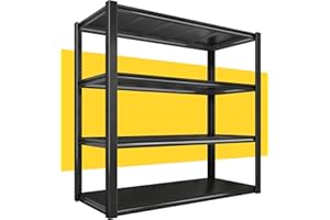 Raybee 40" W Garage Shelving 2000 LBS Storage Shelves 4 Tier Heavy Duty Shelving Adjustable Metal Shelves for Garage,Basement, Warehouse, 40" W x19 D x57 H