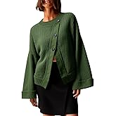 Saodimallsu Womens Cardigan Sweaters 2025 Button Down Long Sleeve Knit Outerwear Oversized Fashion Chunky Open Front Coats
