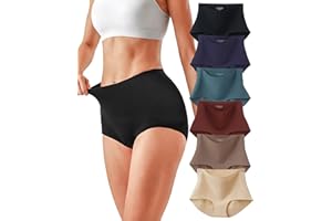 ALVEIATSS Seamless Underwear for Women Tummy Control High Waisted Panties Soft No Show Full Coverage Briefs (6 Pack)