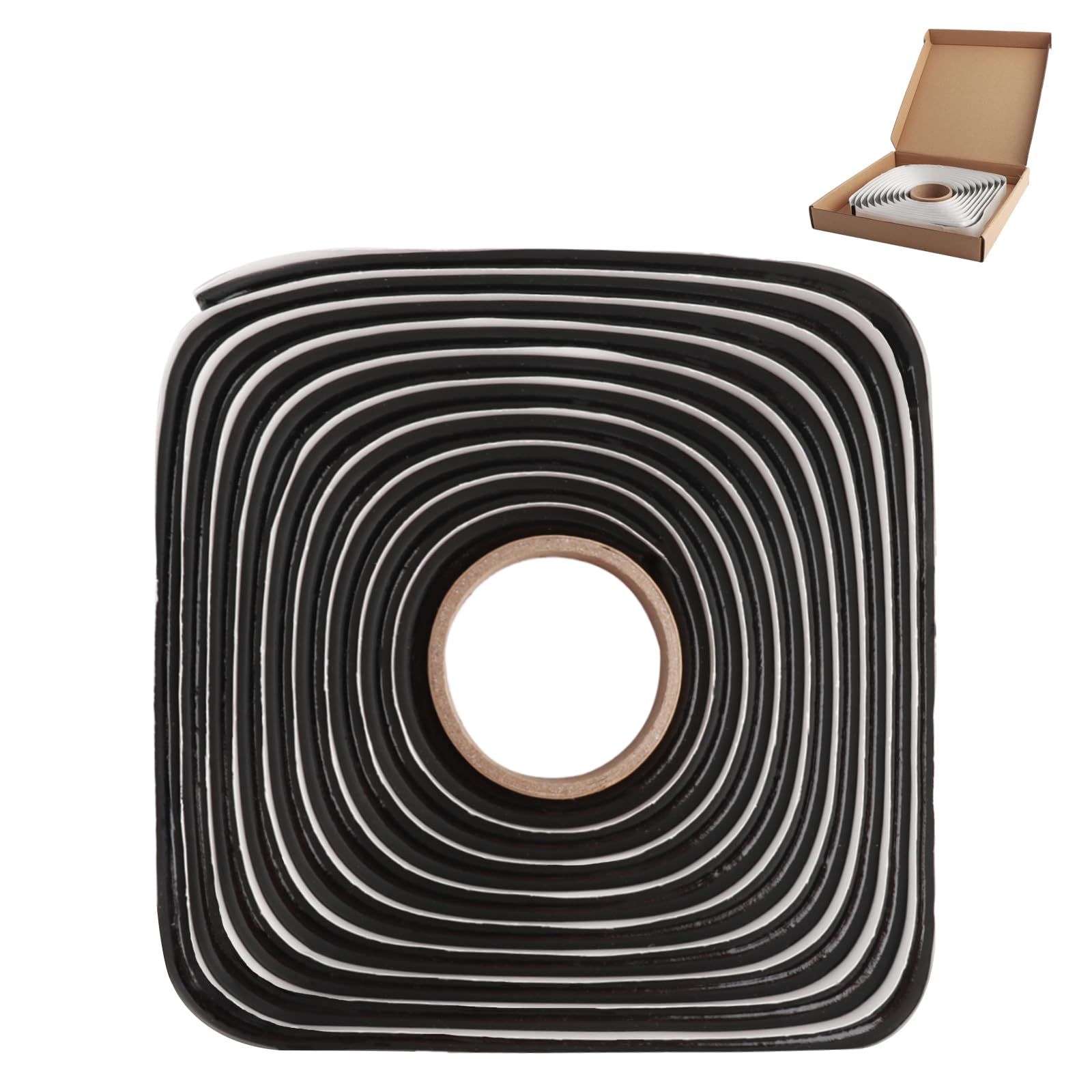 1 Piece Butyl Sealant Tape 9.5mm Diameter x 13ft, Black Butyl Sealant Rubber, Headlight Sealant, Butyl Seal Putty Tape Waterproof, Butyl Rubber for Automotive Truck Headlight Window Door Windshield