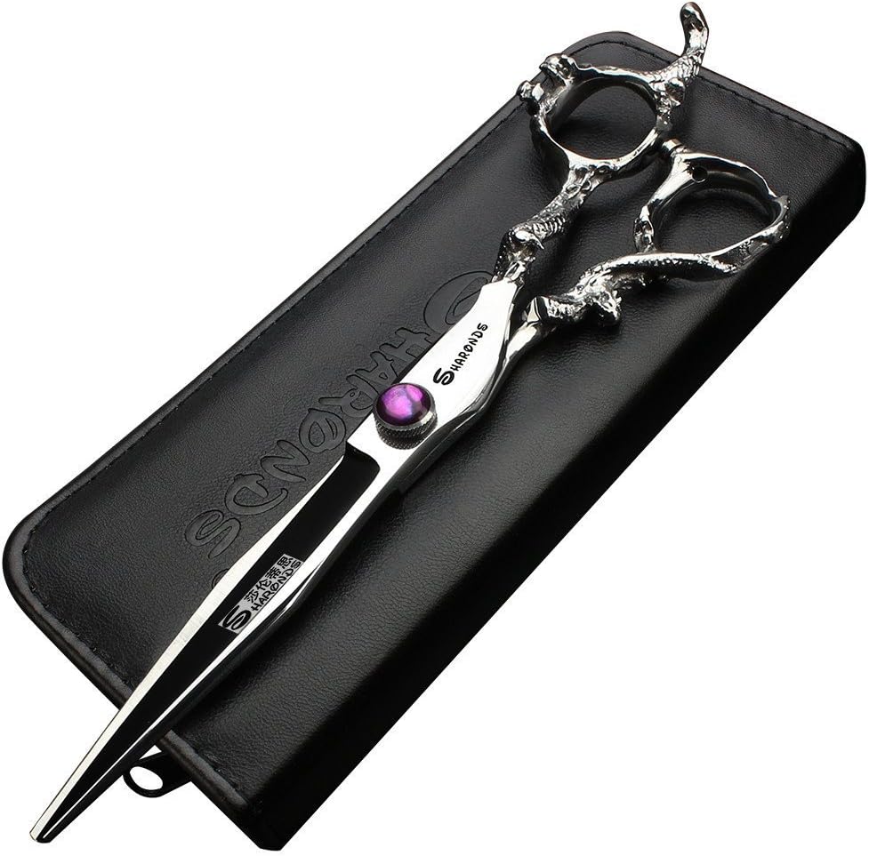 7-inch hair cut hair scissors purple gem scissors hair salon hair trim and thin hair high quality made of 440c high hardness stainless steel