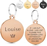 EDSG Personalised Dog Tags for Pets UK Deep Engraved Round Gold