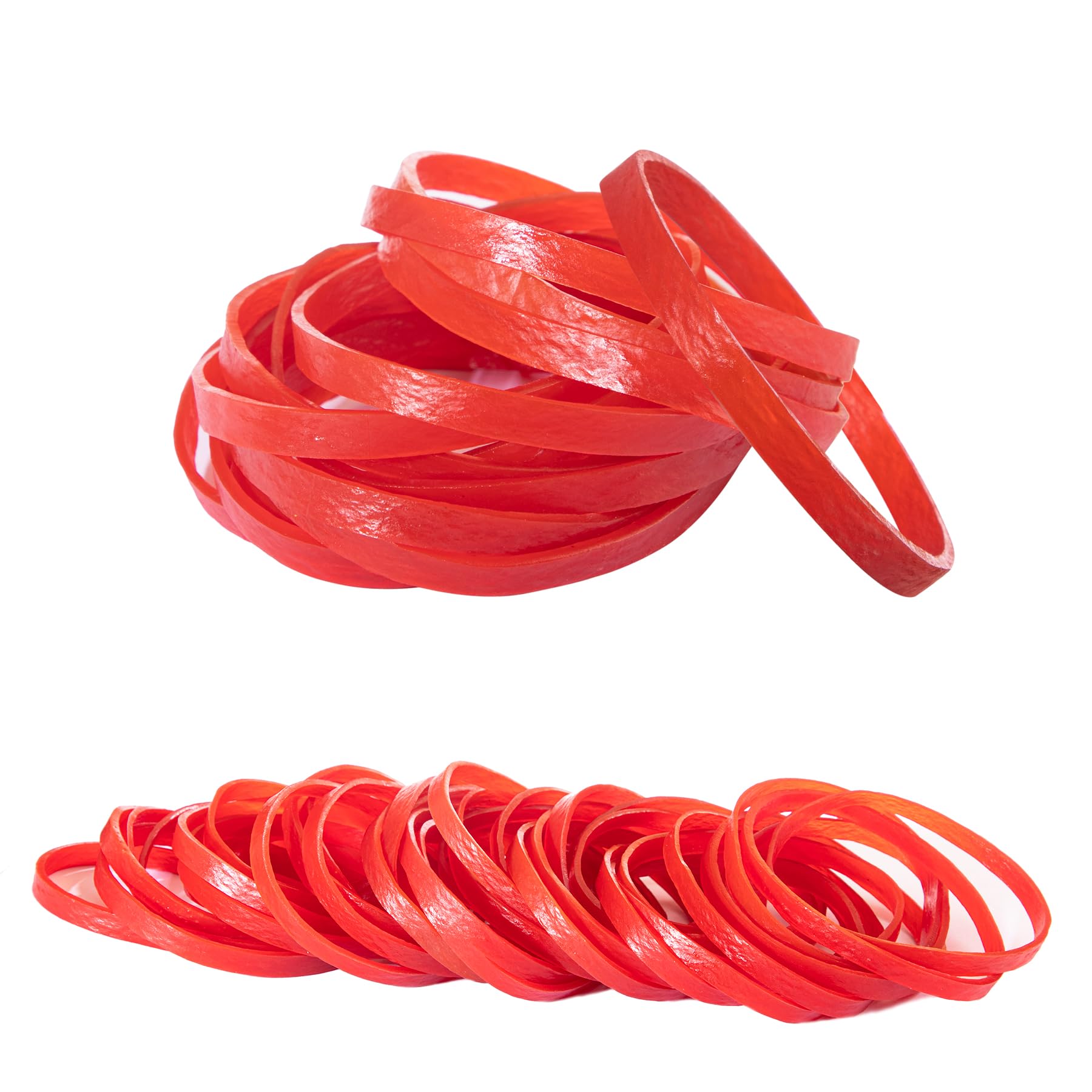 Elastic Bands Heavy Duty 100Pcs Thick rubber bands 60x5mm Natural Strong Money Elastic Bands Wide Rubber Band Stationary Stretchable Bands for Home School Office Workshop Accessories,Red