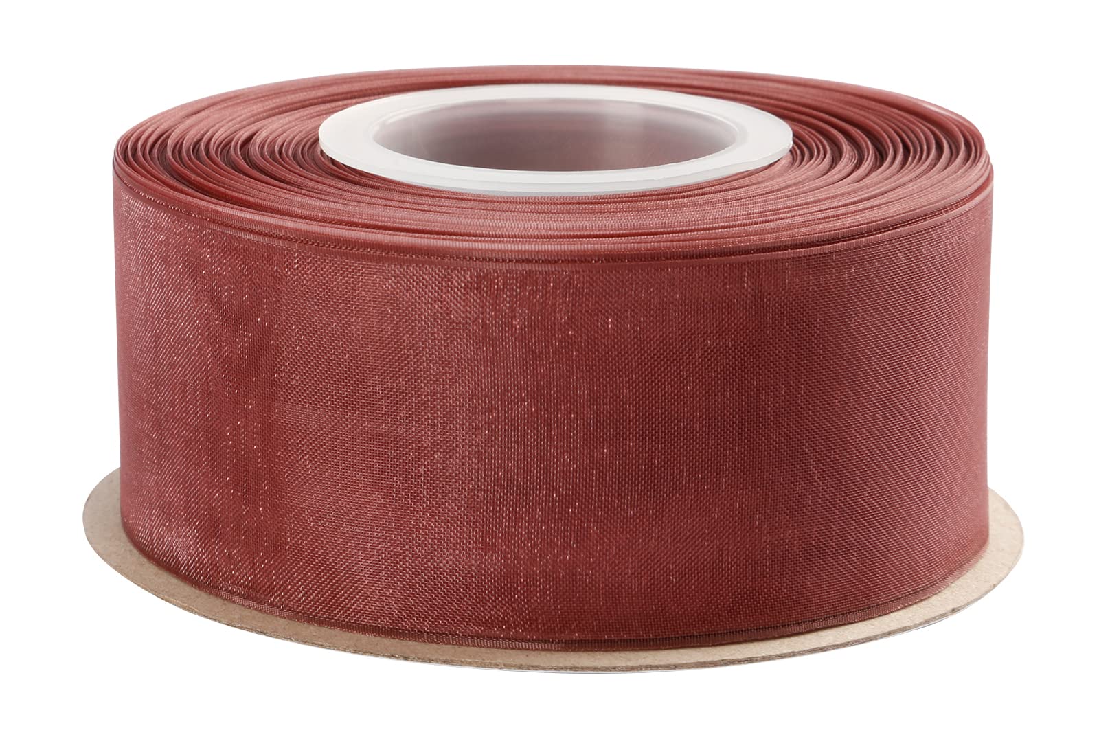 Joycrosso 38mm Burgundy Shimmer Sheer Organza Ribbon Sheer Chiffon Ribbon 45 Meters-Roll Multiple Colors Available for Gift Wrapping Wedding Events Christmas Décor