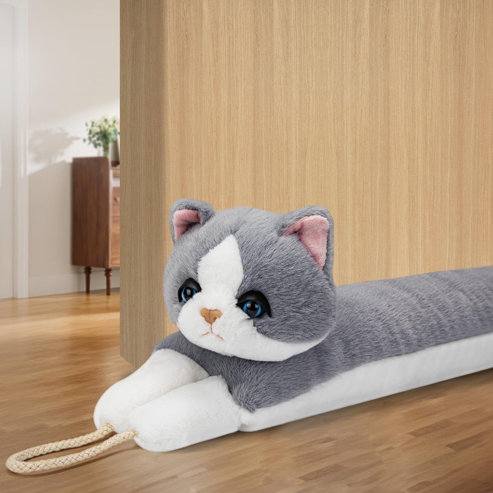 Photo 1 of MAGZO Under Door Draft Stopper 36 Inch, Weighted Animal Noise Blocker for Door, Cat Draft Guard with Hook Loops