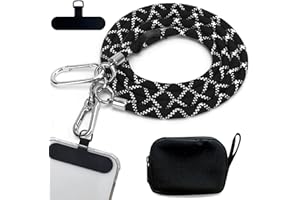 BFSD·DM Phone Lanyard Crossbody, Universal Crossbody Patch Phone Lanyards,2× Phone Patches,Nylon Phone Lanyards for Around The Neck,Compatible with Most Smartphones,51 inch(Phone Strap+Wallet)