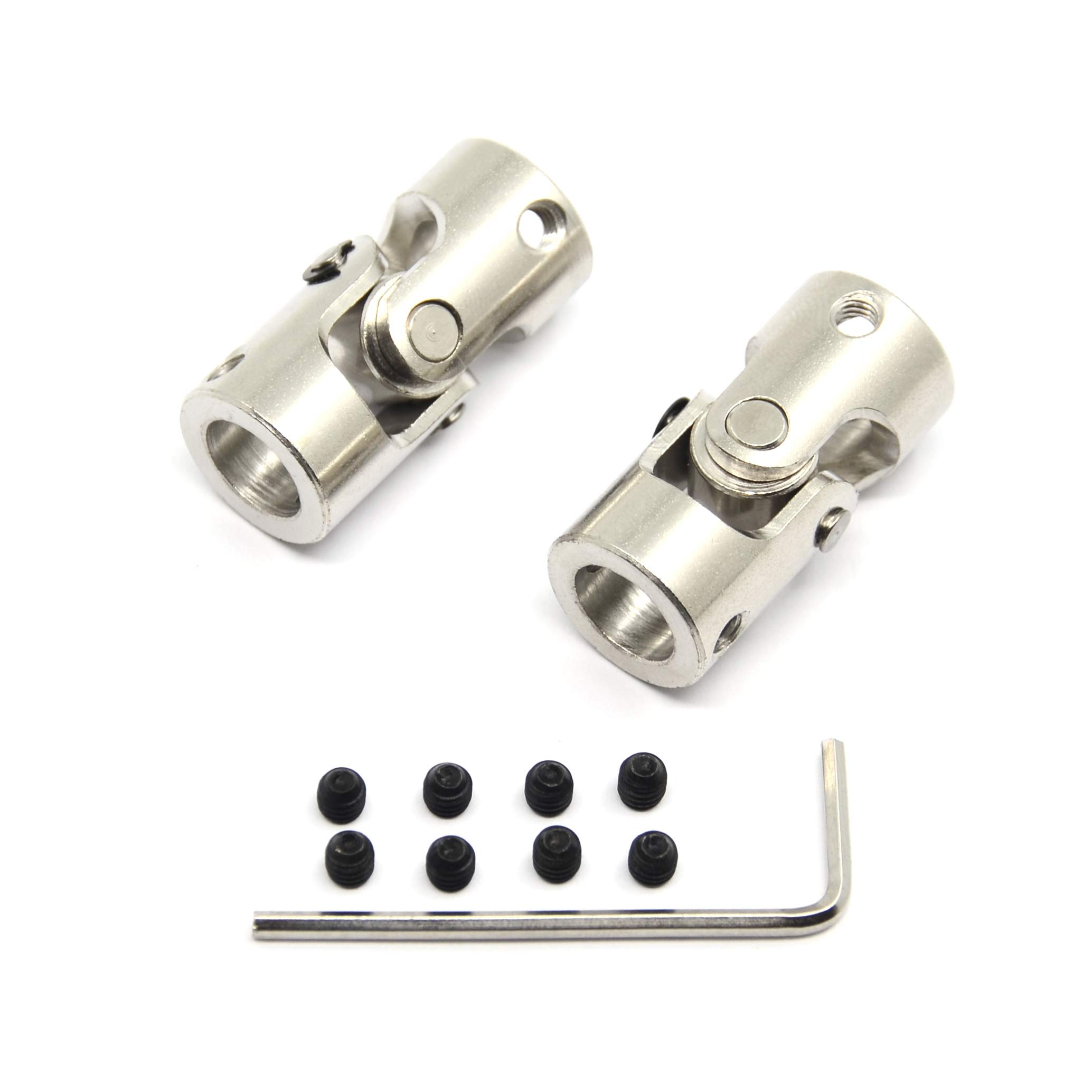 Befenybay 2 Pcs 10mm to 10mm Universal Joint Shaft Coupling With Screws for Motor