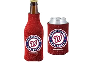 KOLDER MLB Baseball Team Logo Womens Glitter Bottle & Can Cooler Set 12oz Neoprene Beverage Drink Holder Sleeve