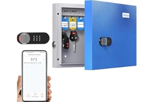 DiDiHere 16 Key Lock Box Wall Mount with Combination & Key Unlock, Key Cabinet with Key Tag Label, Key Holder Storage Lockbox for Store, Office, Company, House, App Key Directory ERP