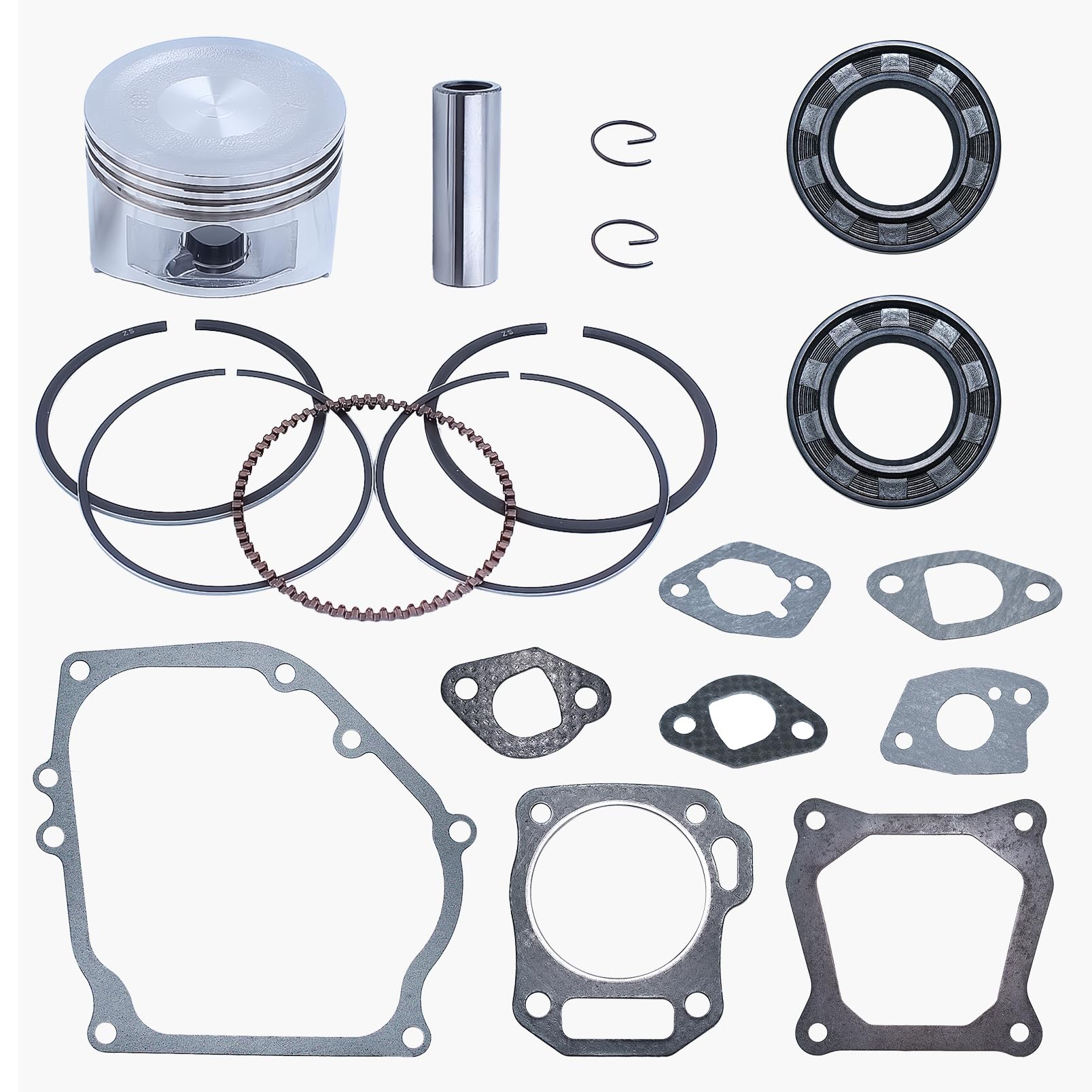 Haishine Piston Rings Kit for Honda GX160 GX120 GX200 GX240 GX270 152F 154F 168F 5.5hp with 68mm Piston/Oil Seal/Gasket/Gudgeon/Pin/Clips Set Assembly for Engine