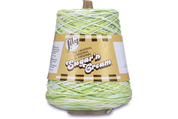 Lily Sugar'n Cream Cotton Cone Yarn, 14 oz, Key Lime Pie Ombre, 1 Cone