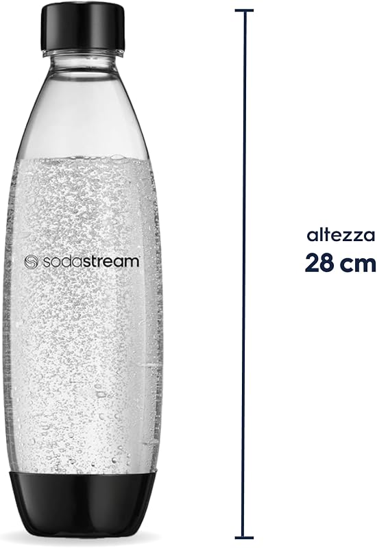 Fuse – 2x bottiglie in plastica 1L per gasare l’acqua, nera