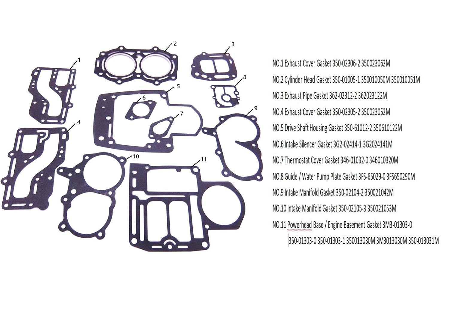 Amazon.com : Boat Motor Complete Power Head Seal Gasket Kit fit Tohatsu  Nissan Outboard Engine NS M 9.9HP 15HP 18HP 2-Stroke, 2cyl : Sports &  Outdoors