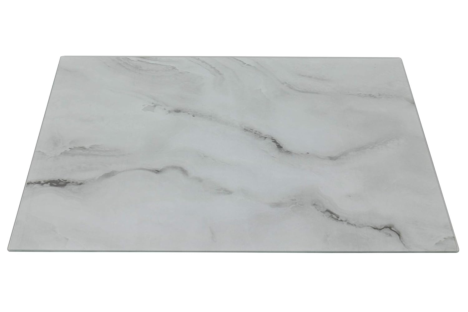 White Marble Glass Cutting Board by Clever Chef - Non-Slip, Shatter-Resistant, Durable, Stain-Resistant, and Dishwasher Safe - 12 x 15.75 Inches