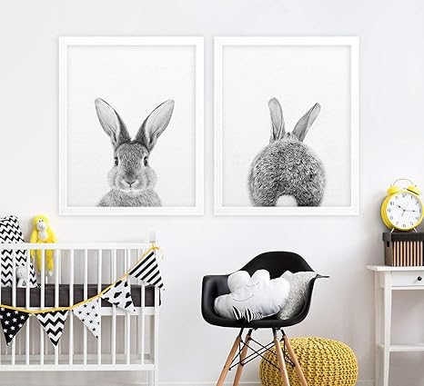 framed bunny pictures for nursery