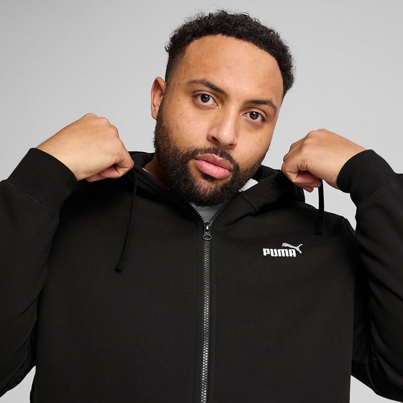 Herren ESS No. 1 Logo Full-Zip Hoodie FL Sweatjacken, Puma Black,