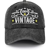 62th Birthday Gifts for Men Women, Vintage 1964 Hat Limited Edition, Funny Adjustable Cotton Embroidered 62 Years Old Party Supplies Baseball Cap