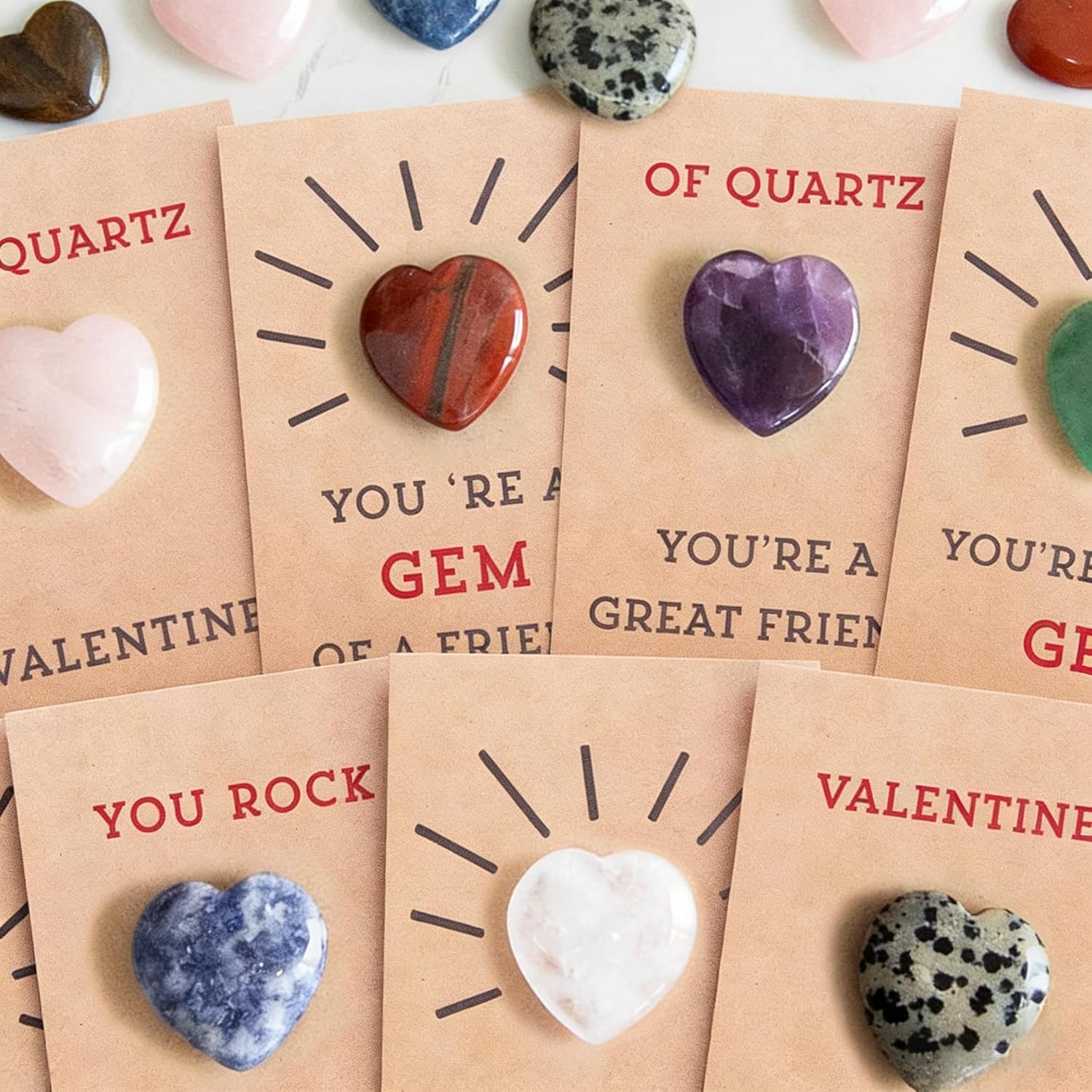 Photo 1 of ** SOLD AS IS NO RETURN/REFUNDS**SEE COMMENTS!
24 Pack Valentines Cards with Heart-Shape Gems - Valentine Crystals Rock Gift Exchange, Funny Valentine Exchange Card for Boys & Girls, Classroom School Party Favor
