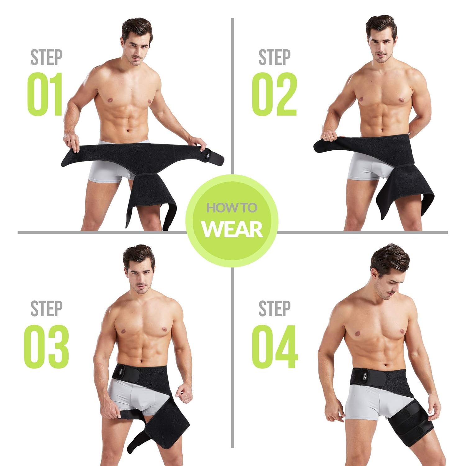 Groin Wrap, Adjustable Support for Hip, Groin, Hamstring, Thigh, and Sciatic Nerve Pain Relief: Industrial & Scientific