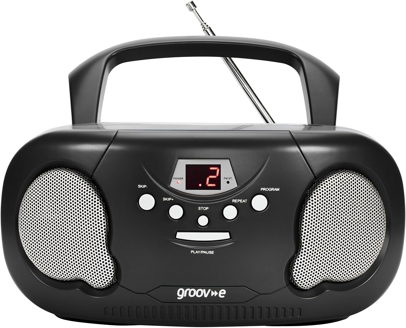 Groove Portable CD Player Boombox with AM/FM Radio, 3.5mm AUX Input