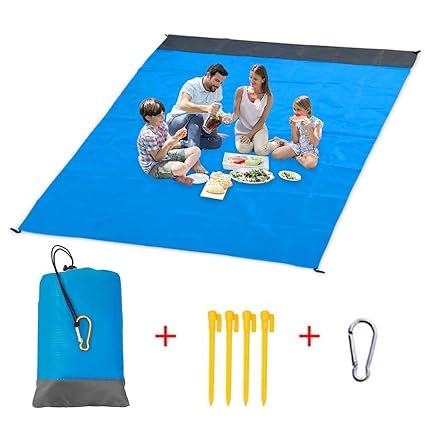Vetoo Sand Free Beach Mat Quick Drying Ripstop Nylon Compact Outdoor Beach Blanket Best Sand Proof Picnic Mat For Travel Camping Hiking And Music