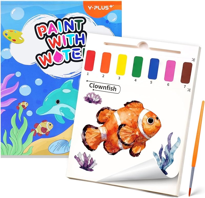YPLUS Paint with Water Books for Toddlers Sea Theme Kids 1-3 2-4