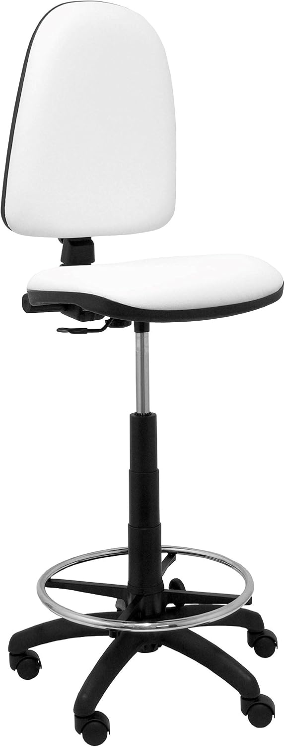 Piqueras Y Crespo (PIQU7) Ayna Stool Imitation Leather White Ladder, One Size, Talla unica
