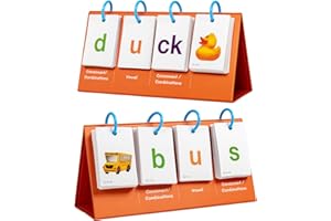 Alened CVC Word Games Pocket Chart, Sight Words Flash Cards Kindergarten, Classroom Learn to Read, Phonics Games Blending Board for Kids Learning Activity, CVCC CCVC Speech Therapy Material